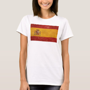 Spanische Flagge Vintage Grunge Damen Weiß T-Shirt