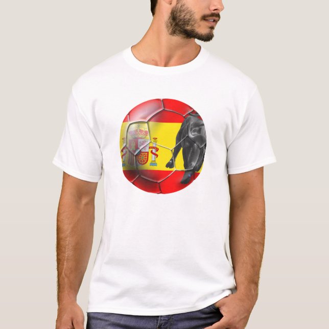 Spanische Flaggen-Fußball Spanien-Fußballgeschenke T-Shirt (Vorderseite)