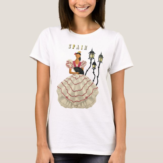 Spanische Flamenco Tänzerin Spanien T-Shirt (Vorderseite)