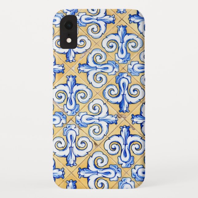 Spanische Fliesen - Azulejo Blau, Gelb und Weiß Case-Mate iPhone Hülle (Rückseite)