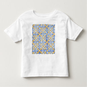 Spanische Fliesen - Azulejo Blau, Gelb und Weiß Kleinkind T-shirt