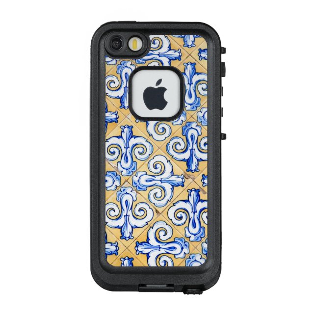 Spanische Fliesen - Azulejo Blau, Gelb und Weiß LifeProof iPhone Hülle (Rückseite)