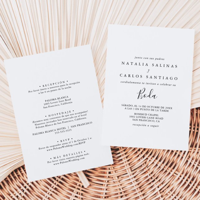 Spanische Front & Back Wedding Einladung (Von Creator hochgeladen)