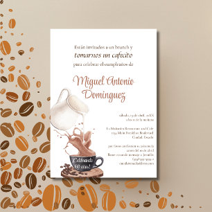 Spanische Fun Coffee Splash 60. Geburtstagsparty Einladung
