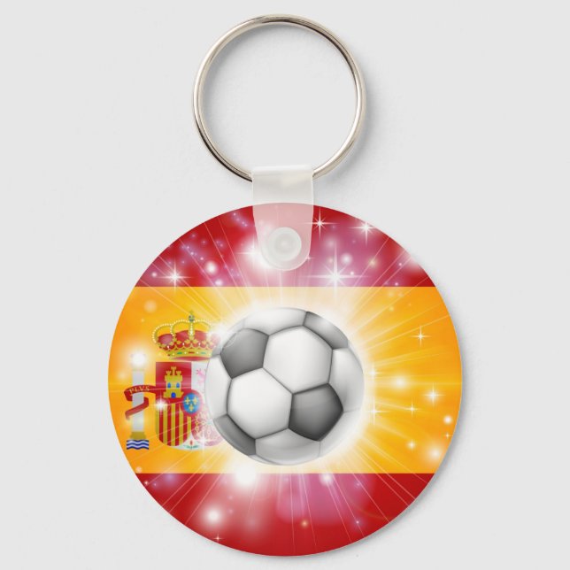 spanische Fußballflagge Schlüsselanhänger (Vorderseite)