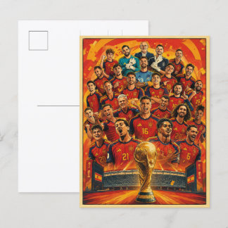 Spanische Fußballmannschaft Champions 2026 Geschen Postkarte