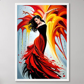 Spanische Geistkunst im Flamenco Tanzmalerei Poster