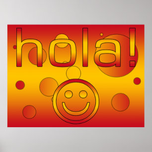 Spanische Geschenke: Hallo / Hola Face Poster