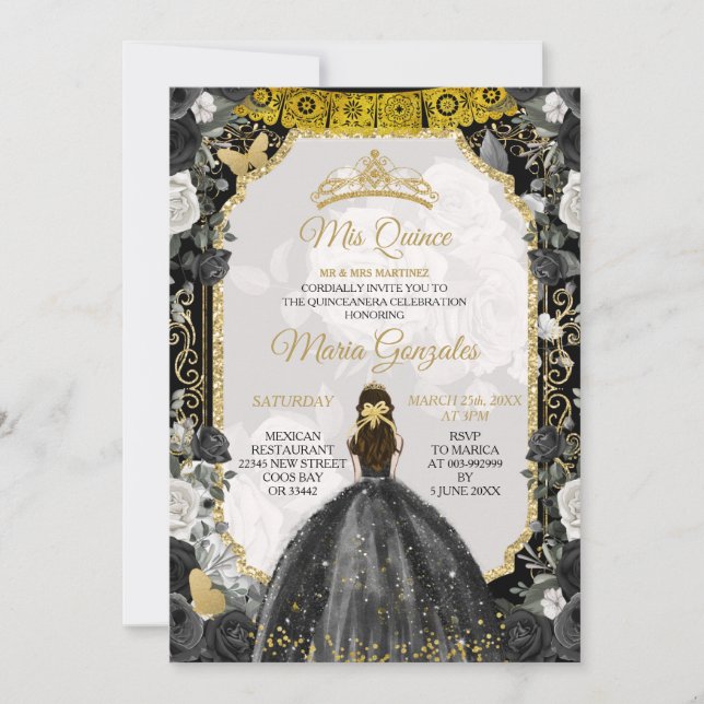 Spanische Girl Sweet 16. Geburtstag Einladung (Vorderseite)