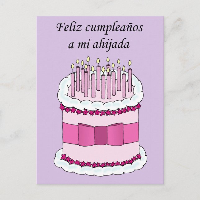 Spanische Godtochter Happy Birthday Postkarte (Vorderseite)