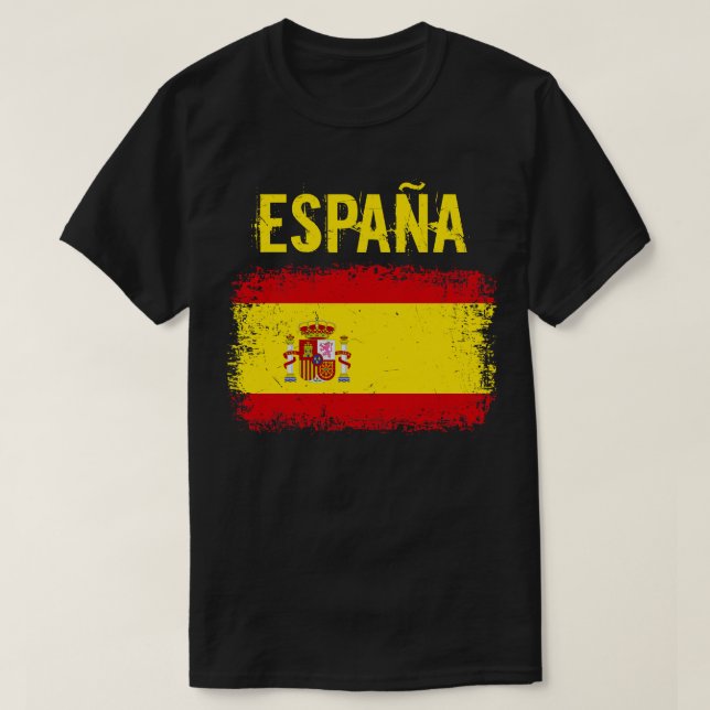 Spanische Grunge-Flagge Spanien T-Shirt (Design vorne)
