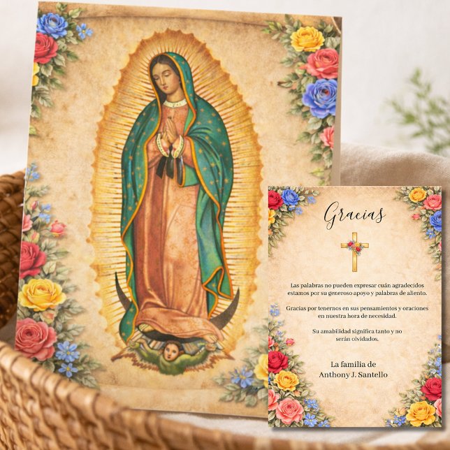 Spanische Guadalupe Beileidskarten  Dankeskarte (Von Creator hochgeladen)