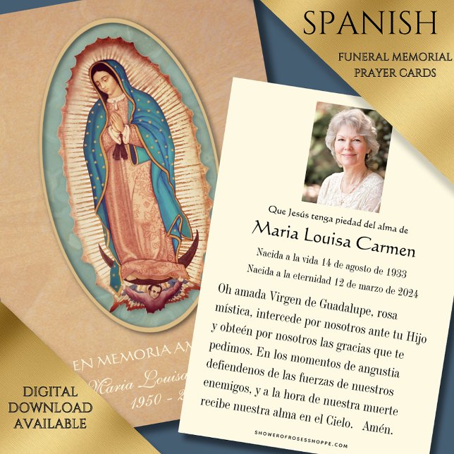 Spanische Guadalupe Foto Beerdigung Gebete Heilige Ankündigung (Von Creator hochgeladen)