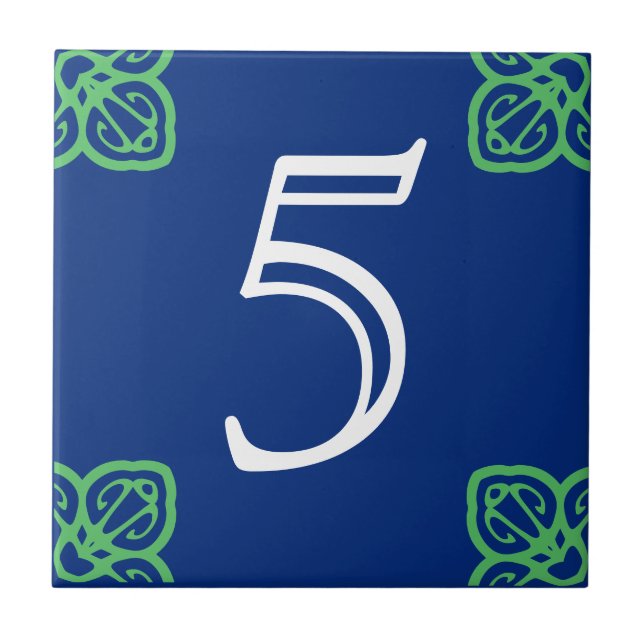 Spanische Hausnummer Tile Fliese (Vorderseite)