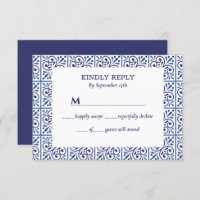 Spanische Hochzeit der Marine Indigo Tile