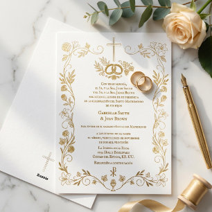 Spanische Hochzeit Katholische Trauungsmesse Hochz Folieneinladung
