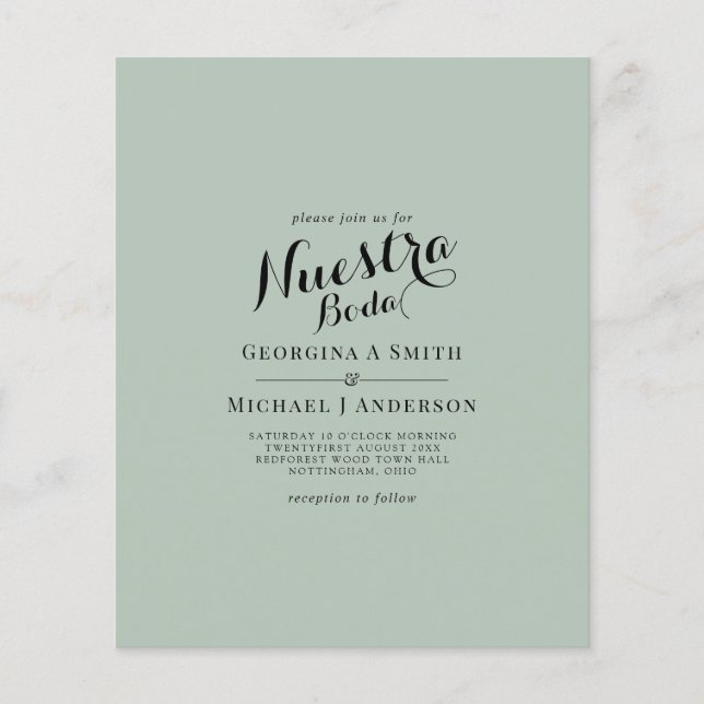 Spanische Hochzeit mit zweisprachiger Boda-Hochzei Flyer (Vorne)