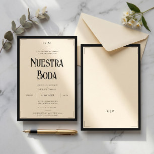 Spanische Hochzeit 'Nuestra Boda' Art Deco Elegant Einladung
