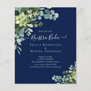Spanische Hochzeit NUESTRA BODA Eukalyptus Grünzeu Flyer