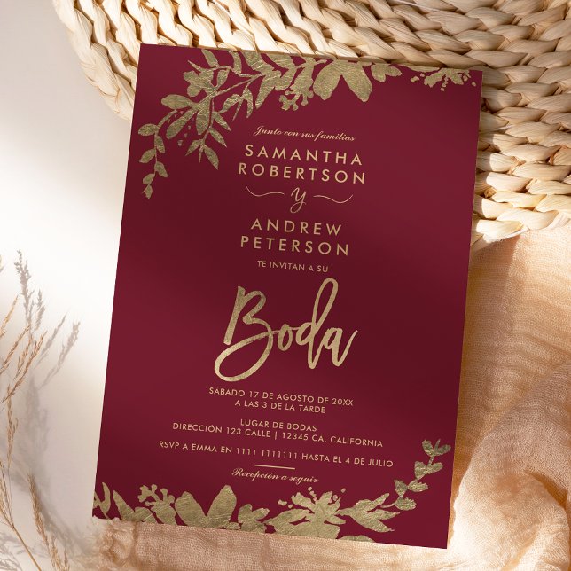 Spanische Hochzeitsfeier mit Blumenblättern Einladung (Von Creator hochgeladen)