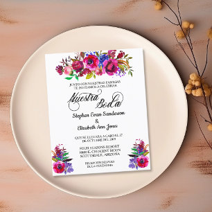 Spanische Hochzeitshelle Blume Nuestra Boda Invita