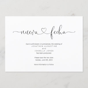 Spanische Hochzeitsverschiebungsanzeige Einladung