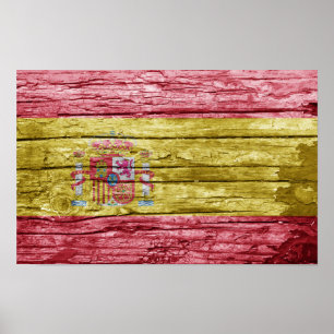 Spanische Holzflagge Poster
