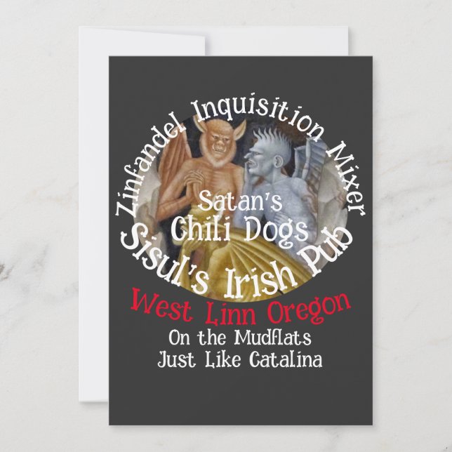 Spanische Inquisition Catalina Wein Mixer West Lin Einladung (Vorderseite)