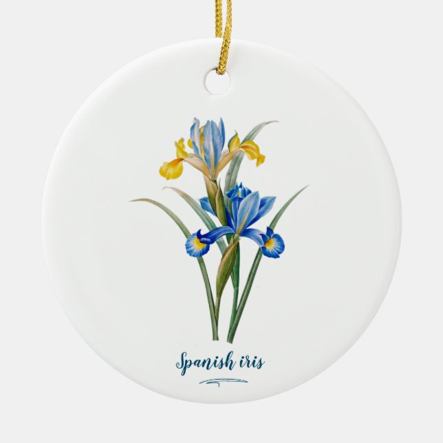 Spanische Iris von Pierre-Joseph Redouté Keramik Ornament (Vorne)