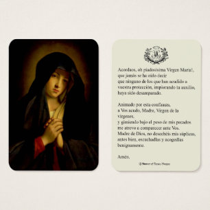 Spanische Jungfrau Mary Prayer Memorare Heilige Ka