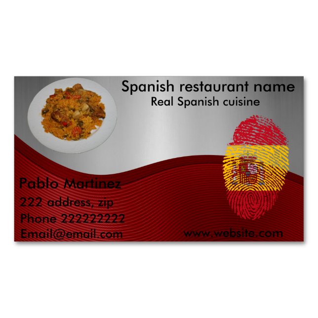 Spanische Küche Magnetische Visitenkarte (Vorderseite)