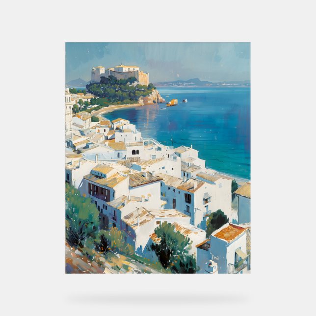 Spanische Küstenstadt  Acrylschild (Vorderseite)
