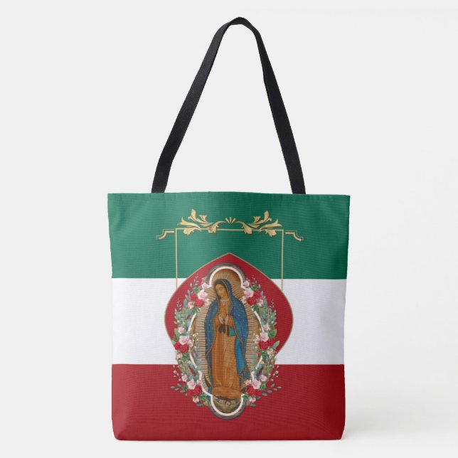 Spanische Lady von Guadalupe Mexikanische Flagge R (Vorderseite)