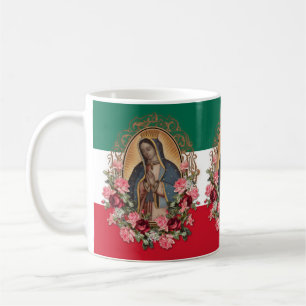 Spanische Lady von Guadalupe Mexikanische Flagge R Kaffeetasse