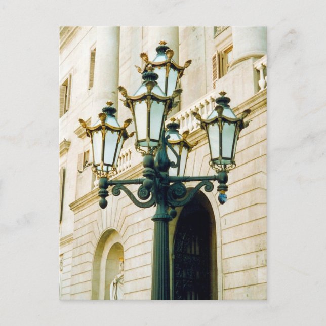 spanische Lampenpost Postkarte (Vorderseite)