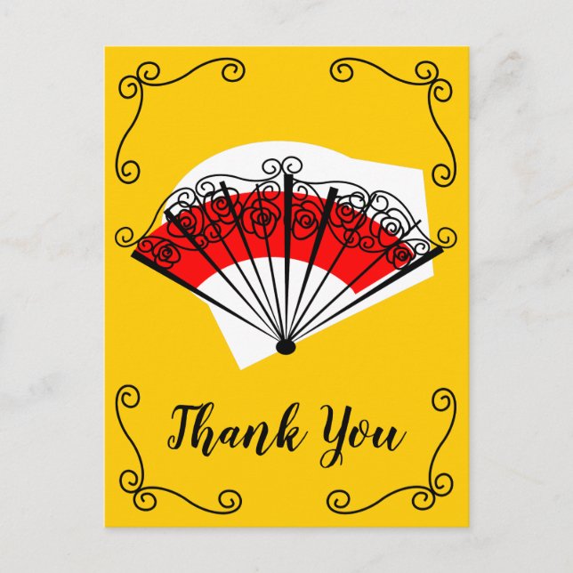 Spanische Lüfterecken Vielen Dank für Ihre Aufmerk Postkarte (Vorderseite)