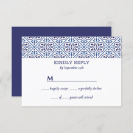 Spanische Marine Tile Mittelmeer Hochzeit rsvp Einladung