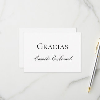 Spanische minimalistische Hochzeit Danke RSVP Karte