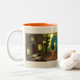 Spanische Mission Südwestliche Abstrakte Kunst Zweifarbige Tasse