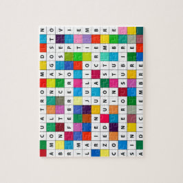 Spanische Monate entwerfen Puzzle-Geschenk Puzzle