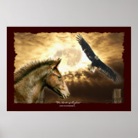 Spanische Mustang Horse & Bald Adler Kunst