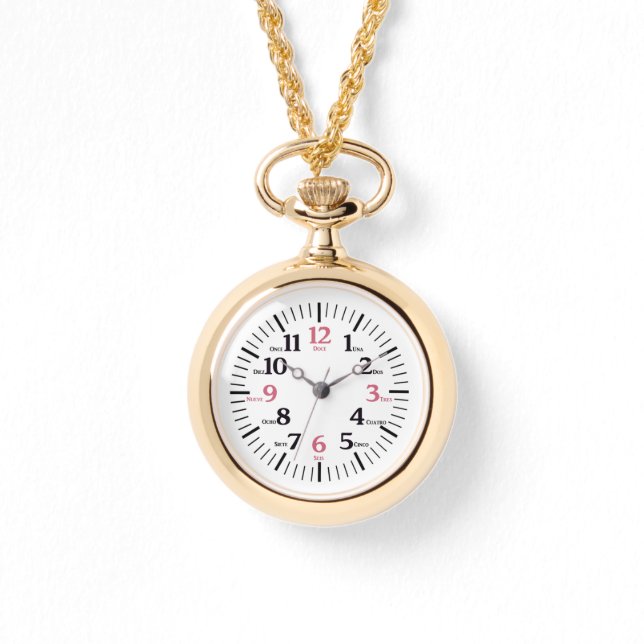 Spanische Numerale (Schwarzer Schriftart) Armbanduhr (Vorderseite)