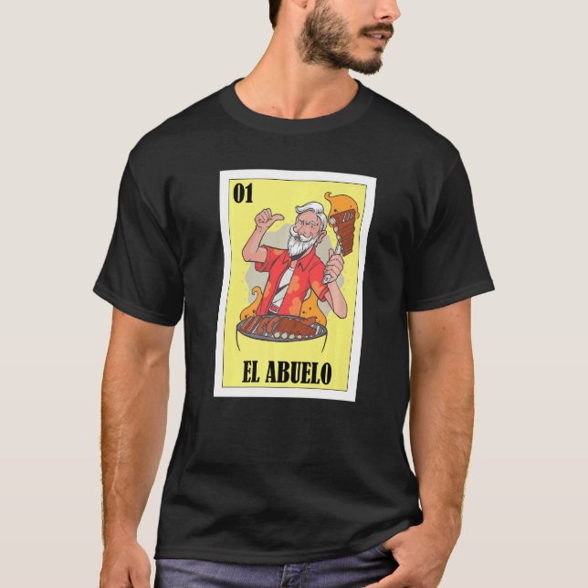 Spanische Opa Lottery Mexican Bingo El Abuelo T-Shirt (Vorderseite)