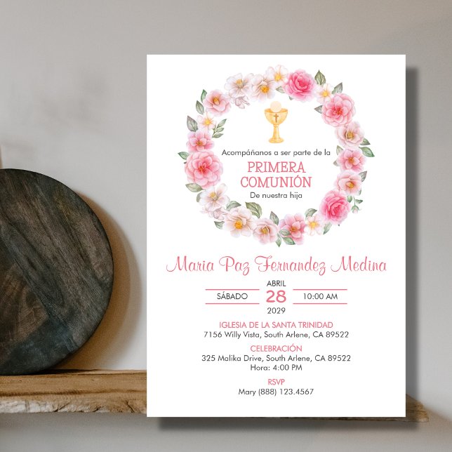 Spanische Primera Comunion Chalice Erste Kommune Einladung (Von Creator hochgeladen)