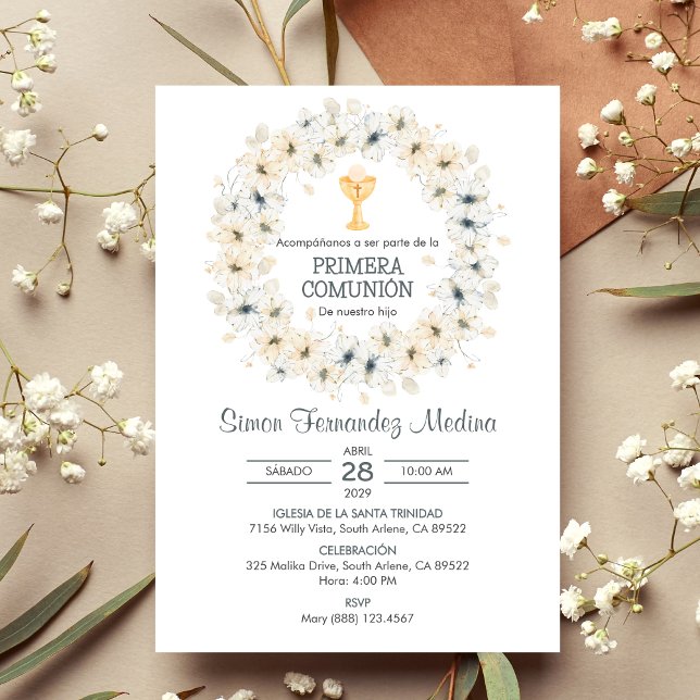 Spanische Primera Comunion Chalice Erste Kommune Einladung (Von Creator hochgeladen)