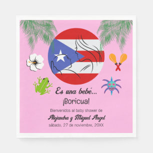 Spanische puerto-ricanische Boricua-Mädchen Baby-P Serviette