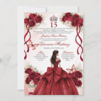Spanische Quinceañera Burgunderrote 15 Jahre Prinz