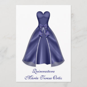 Spanische Quinceañera-Einladung elegante Kleidung Einladung