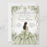 Spanische Quinceañera Sage Green Prinzessin 15 Jah