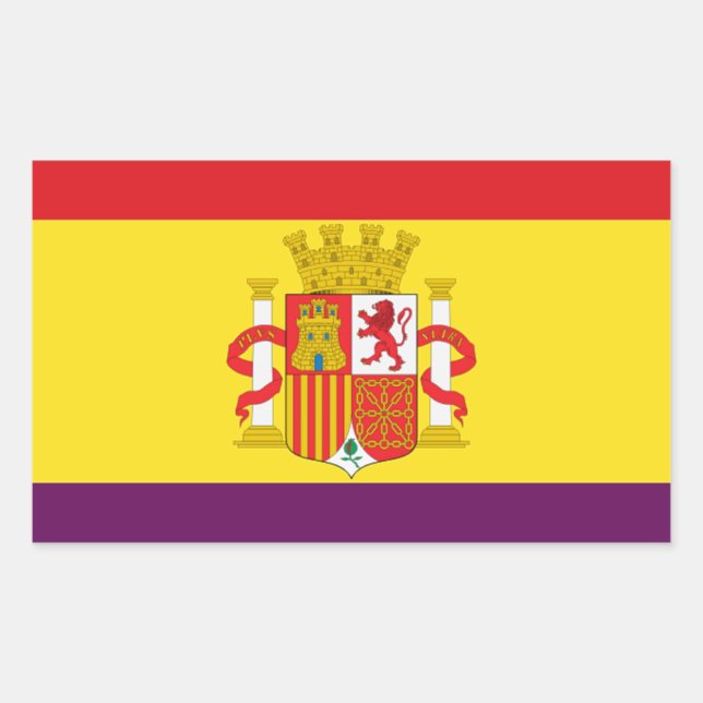 Spanische republikanische Flagge - Bandera Repúbli Rechteckiger Aufkleber (Vorderseite)
